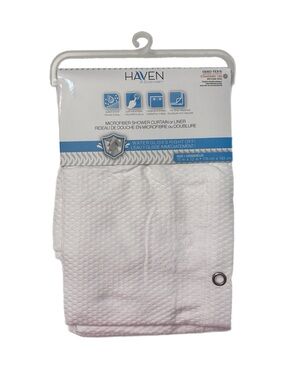 Splash HAVEN White Microfiber Shower Curtain or Liner
